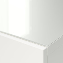 BESTÅ لوحة علوية لتلفزيون, زجاج/أبيض, 120x40 سم