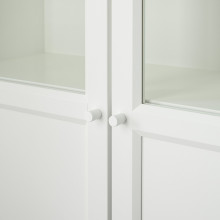 BILLY / OXBERG Bookcase w hght ext ut/pnl/glss drs, white/glass, 80x41x237 cm