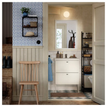 NÄSINGE / HÖGVED طاولة وكرسيان, أبيض/قشرة بتولا, 80x60 سم