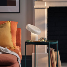 BLOMPRAKT Bluetooth speaker lamp, beige