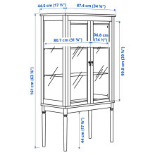 FÄRJKARL خزانة بباب زجاج, أبيض-عاجي, 87x45x161 سم
