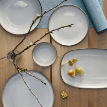 GLADELIG صحن, رمادي, 20x13 سم