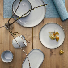 GLADELIG صحن, رمادي, 25 سم