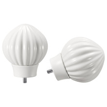 LERBRONIA Finials, 1 pair, white/ceramic