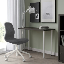 LINNMON / ADILS طاولة, أسود-بني/أبيض, 100x45 سم
