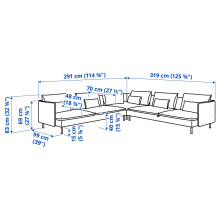 SÖDERHAMN كنبة-سرير زاوية، 6 مقاعد, Fridtuna بيج فاتح