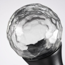 SOLBLOMMOSSA Finials, 1 pair, black/glass