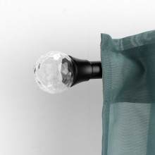 SOLBLOMMOSSA Finials, 1 pair, black/glass