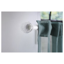 SOLBLOMMOSSA Finials, 1 pair, white/glass