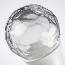 SOLBLOMMOSSA Finials, 1 pair, white/glass