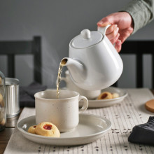 LYSRÄKA إبريق شاي, أبيض, 0.8 ل