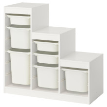 TROFAST تشكيلة تخزين, أبيض/أبيض, 99x44x94 سم