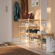 VASSKÄR أثاث المدخل، طقم من 3 قطع, خيزران