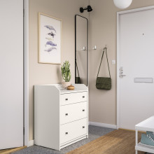 HAUGA خزانة بـ 3 أدراج, أبيض, 70x46x84 سم