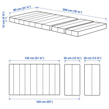 INNERLIG Spring mattress for extendable bed, 80x200 cm