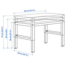 PÅHL مكتب, ارتفاع قابل للتعديل أبيض/أخضر فاتح, 96x58 سم