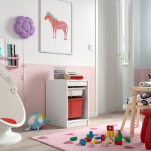 TROFAST تشكيلة تخزين, أبيض/أحمر, 34x44x56 سم