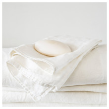 LOTSFÅGEL Scented tealight, Fresh linen white, 3.5 hr