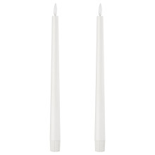 SMÅLOM شمعة طويلة ليد, يعمل بالبطارية أبيض