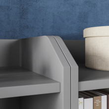 HAUGA تشكيلة تخزين, رمادي, 139x46x116 سم