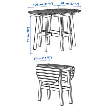 ASKHOLMEN Gateleg table, outdoor, acacia