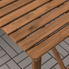 ASKHOLMEN طاولة+4 كراسي قابلة للطي، خارجية, بني غامق/Kuddarna رمادي فاتح-بيج, 143x75 سم