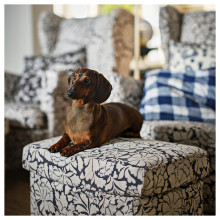 STRANDMON غطاء لمسند أقدام, Ribersborg رمادي غامق/بيج