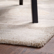 ÄLSKEGRAS سجادة، وبر قصير, رمادي بيج/نقش ورقة, 160x230 سم