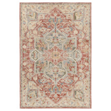 JÄRNVÄG Rug, low pile, ornament pattern pink/beige, 133x195 cm
