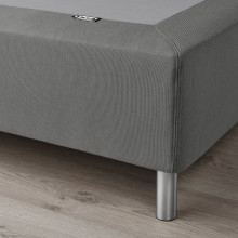 LYNGÖR قاعدة فرشة ألواح, يشمل الأرجل/رمادي غامق, 90x200 سم