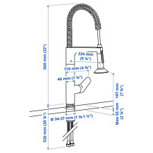 MAJSJÖN خلاط مطبخ قابل للسحب مع رشاش