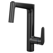 MAJSJÖN Kitchen mixer tap pull out w spray, black