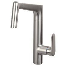 MAJSJÖN Kitchen mixer tap pull out w spray, stainless steel colour