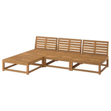 NÄMMARÖ وحدة كنب 3 مقاعد مع أريكة طويلة, خارجي/بني فاتح, 243 سم