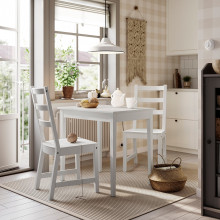 NÄSINGE / NORDVIKEN طاولة وكرسيان, أبيض/أبيض, 80x60 سم