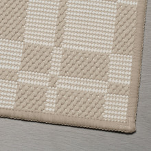 NATTÅG Kitchen mat, beige/check, 45x180 cm