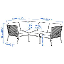 SEGERÖN Corner sofa, 3-seat, outdoor white/beige/Frösön/Duvholmen beige
