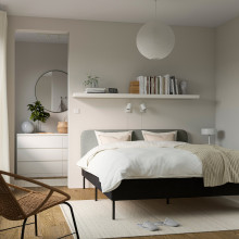 SLATTUM غطاء للوح رأس, Öreryd رمادي/بيج, 160 سم