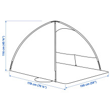 STRANDÖN خيمة واقية من الشمس/الريح, برتقالي ساطع/أصفر ساطع