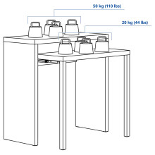 LÄNGDHOPP / ÖRFJÄLL مكتب وكرسي, أبيض/رمادي فاتح