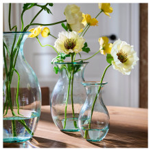 BERGKÖRSBÄR مزهرية, زجاج/أخضر, 28 سم