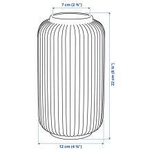 STILREN مزهرية, رمادي غامق-بيج, 22 سم