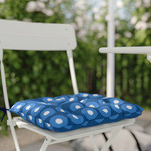 SUNDSÖ طاولة و عدد 2 كرسي يطوى, خارجي أبيض-عاجي/أبيض-عاجي Klösan أزرق غامق, 65x65 سم