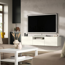 BESTÅ TV bench, white/Lappviken white, 180x42x39 cm