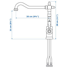 GLITTRAN Kitchen mixer tap, brushed black metal