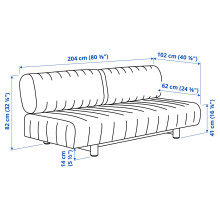 IKEA PS 2026 كنبة-سرير 3 مقاعد, Skiftebo رمادي فاتح-بيج