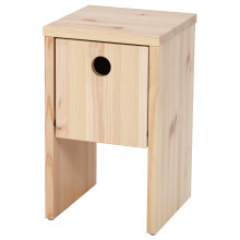 IKEA PS 2026 طاولة سرير جانبية, صنوبر مع باب قلاّب, 30x30x50 سم
