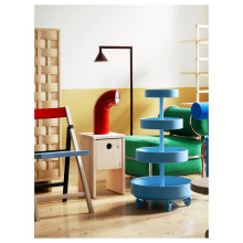 IKEA PS 2026 طاولة سرير جانبية, صنوبر مع باب قلاّب, 30x30x50 سم