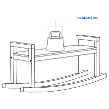 IKEA PS 2026 مقعد طويل, صنوبر طلاء شفاف, 127 سم