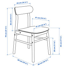 NORDEN / RÖNNINGE Table and 2 chairs, birch/birch, 26/89/152 cm